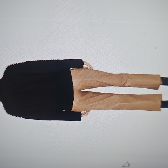 New Halogen Contrast Stitch Chunky Plush Yarn Sweater BLK/White XL - Picture 5 of 14